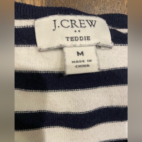J Crew navy striped light sweater size Medium - Picture 4 of 4